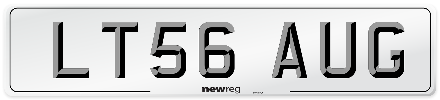 LT56 AUG Number Plate from New Reg